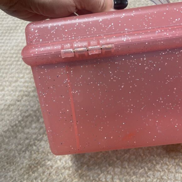 Caboodles Vintage Pink Glitter Makeup Case W/H Mirror Model #2720 Tray Y2K - Picture 6 of 9
